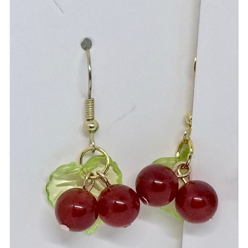 Beaded Fruit & Veggie Earrings Set Handmade Bundle 5 Pairs